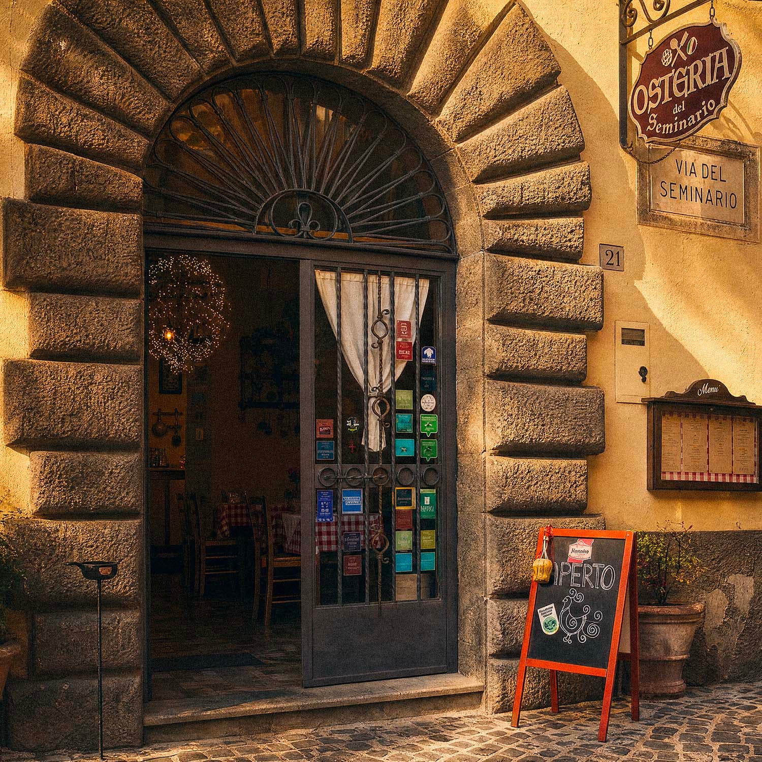 Ingresso dell'Osteria del Seminario in Via del Seminario